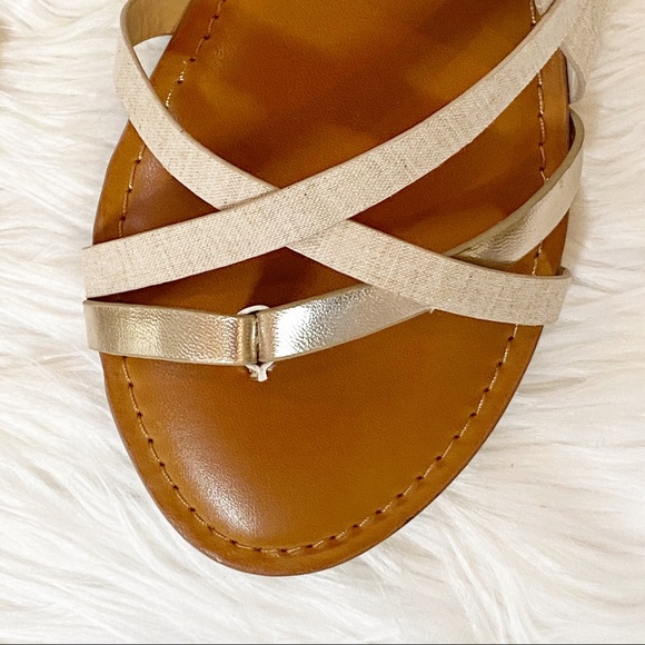 Market & Spruce Linen&Metallic Strappy Sandal - Picture 3 of 11